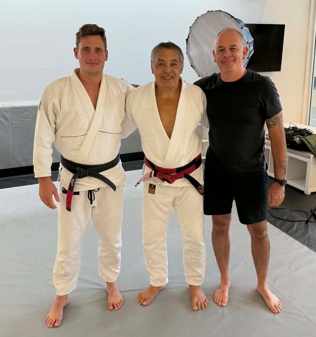 Rickson Gracie with Will and Nathan